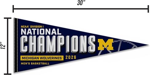 راية ديكور حائط من اللباد مقاس 30.48 سم × 76.2 سم من Rico Industries NCAA Michigan Wolverines 2026 للرجال - رائعة للمنزل/غرفة النوم/ديكور كهف الرجال in Saudi Arabia