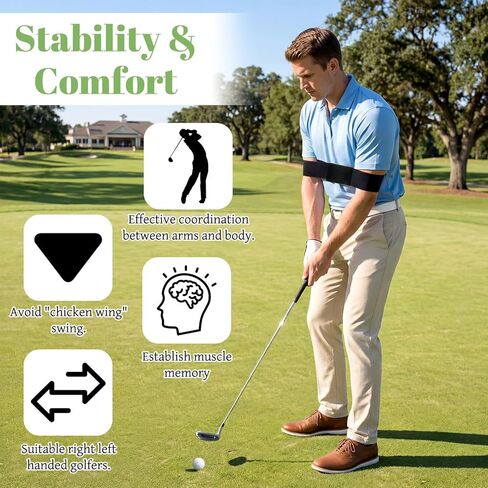 Golf Arm Band Golf Swing Training Aid Golf-Connection Band for Better Tempo, Ball Striking & Consistency, Easy Golf-Swing Training Aid 2.8x13.7 in in Saudi Arabia