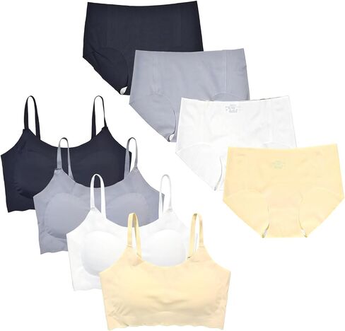 مجموعة حمالة صدر وملابس داخلية متطابقة للفتيات، مجموعة حمالات صدر وسراويل داخلية للتدريب للبنات 4 in Kuwait