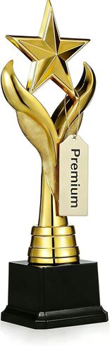 Alasum Star Shape Award Trophy - 11.3 Inch Trophy Cup for Winners, Premium Metallic Finish Competition Prize for Sports, Academic Events, Party Celebrations and Achievement Recognition in Saudi Arabia