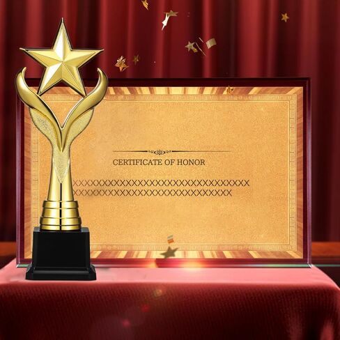 Alasum Star Shape Award Trophy - 11.3 Inch Trophy Cup for Winners, Premium Metallic Finish Competition Prize for Sports, Academic Events, Party Celebrations and Achievement Recognition in Saudi Arabia