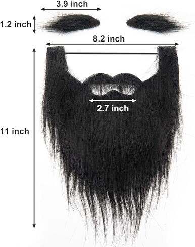 اللحية والحواجب المزيفة من كيكنيك، زي شوارب الملك لشعر الوجه لتزيين لوازم الحفلات، مناسب للبالغين in Kuwait