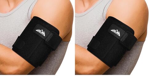 supregear Bicep Tendonitis Brace Compression Sleeve Support, Comfortable Upper Arm Tricep & Bicep Support Brace for Pain Relief, Muscle Strains and Inflammation (Black, S) in Saudi Arabia