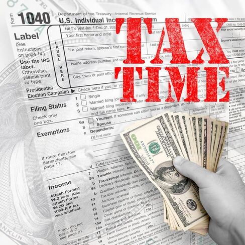Wallmonkeys WM146198 Tax Time Peel and Stick Wall Decals, 48" H x 48" W-Extra Large in Saudi Arabia