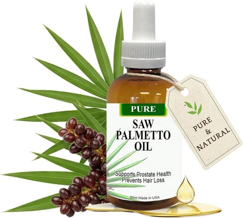 Pure Saw Palmetto Oil Organic Natural 60-90-day Supply Unlike Inefficient Powders Support Prostate Health Sleep Better Reduce Frequent Urination DHT Blocker Stop Hair Loss (1 Fl Oz) in Saudi Arabia