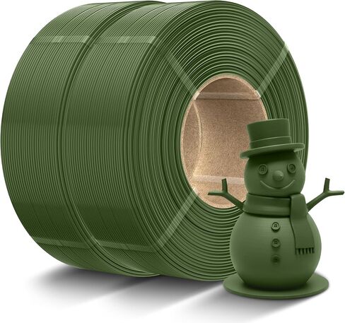 TECBEARS PETG Filament Refill 1.75mm, 3D Printer Filament Refill for Reusable Spool, Dimensional Accuracy +/- 0.02mm, 1kg per Spool, 2 Pack, Olive Green in Saudi Arabia