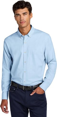 Unisex Long Sleeve Modern Oxford Shirt | Lightweight Collared Shirt for Men & Women, Business Casual Top in Saudi Arabia