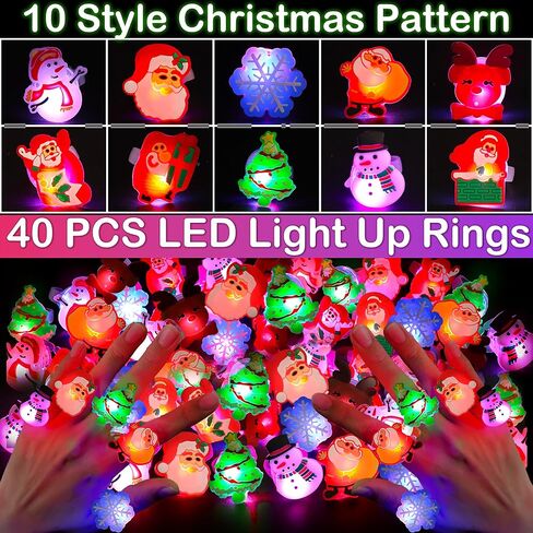 84PCS Christmas Party Favors Glow in The Dark Xmas LED Toys Bulk Christmas Stocking Stuffers Light Up Necklace Bracelet Ring Xmas Treats for Boys Girls Goodie Bag Fillers Classroom Prizes Holiday Gift in Kuwait