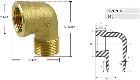 سمكا 1/2 "ذكر أنثى 45 90 درجة الكوع الاتحاد المحملة تركيب الأنابيب النحاسية المستقيمة موصل الحلمة المقرنة غاز الماء 1 قطعة (90 الكوع) in Kuwait