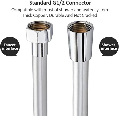 Lfang-Silicone Hose PVC Handheld Shower Head Hose Flexible Anti Winding Explosion-proof Water Tube Bathroom Faucet Hose Extension Pipe, Pressure and explosion proof(Type B-2m) in Saudi Arabia