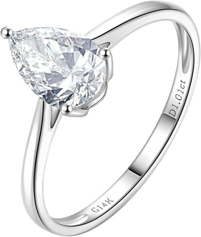 خاتم خطوبة من الذهب الأبيض 14 قيراط والألماس الأزرق للنساء، 0.5-2 قيراط من الألماس بشهادة IGI D-E اللون VS1-VS2 الوضوح in Kuwait