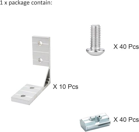 10 Set 10, 25 Series Aluminum Extrusion Profile Corner Bracket 1010 2525 Extruded Hardware 90 Degree Right Angle Connector with M6 Bolts Nuts for 1" x 1" 1 Inch Slot Extruded Aluminum Connect in Saudi Arabia