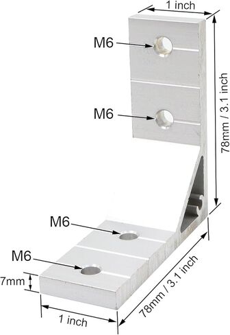 10 Set 10, 25 Series Aluminum Extrusion Profile Corner Bracket 1010 2525 Extruded Hardware 90 Degree Right Angle Connector with M6 Bolts Nuts for 1" x 1" 1 Inch Slot Extruded Aluminum Connect in Saudi Arabia