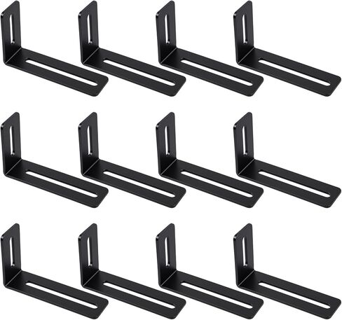 12PCS Adjustable Right Angle Brackets Sets 4" Adjustable 90 Degree Slotted L Brackets with 2 Slots Holes Heavy Duty Metal for PC Case Shelves Wood Furniture Cabinet Drawer, Max Load 30 LB in Saudi Arabia