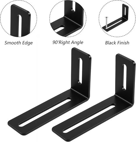 12PCS Adjustable Right Angle Brackets Sets 4" Adjustable 90 Degree Slotted L Brackets with 2 Slots Holes Heavy Duty Metal for PC Case Shelves Wood Furniture Cabinet Drawer, Max Load 30 LB in Saudi Arabia