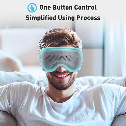 DREAMSOME Eye Massager with Heat and Vibration, Eye Mask with Acupressure and Vision Window, Rechargeable Eye Care Device with Bluetooth Music for Relaxation in Saudi Arabia