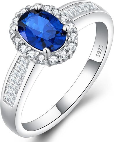 925 Sterling Silver Oval Cut 5x7 mm Gemstone Ring Halo Engagement Ring Promise Ring for Women Valentine’s Day Gifts in Saudi Arabia