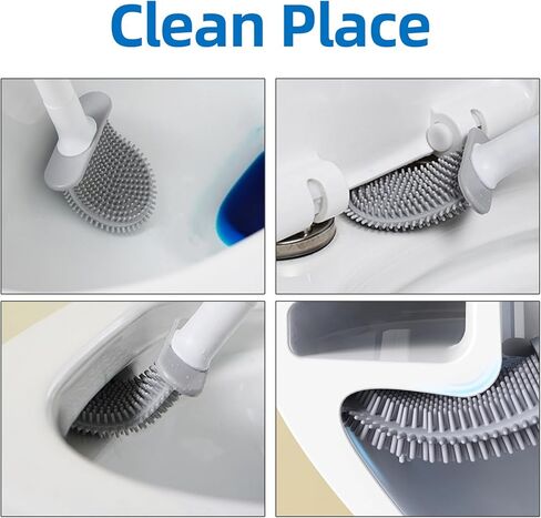 Silicone Toilet Brush,Toilet Bowl Brush,Toilet Brush and Holder Set,Rv Toilet Cleaner Brush Wall Mounted for Bathroom，RV Travel Trailers and Campers in Saudi Arabia