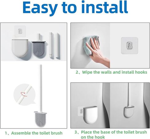 Silicone Toilet Brush,Toilet Bowl Brush,Toilet Brush and Holder Set,Rv Toilet Cleaner Brush Wall Mounted for Bathroom，RV Travel Trailers and Campers in Saudi Arabia