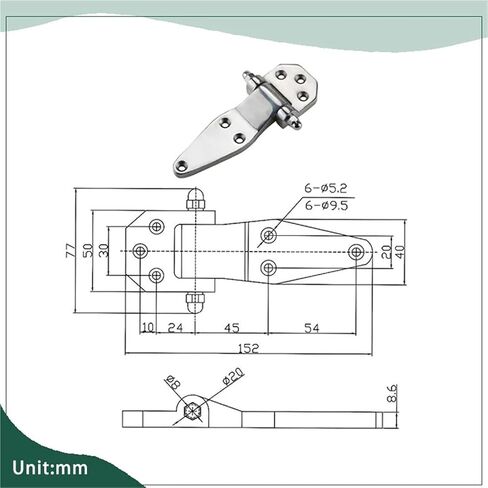 Heavy Duty Hinge 30s4 Stainless Steel 1Pc in Saudi Arabia