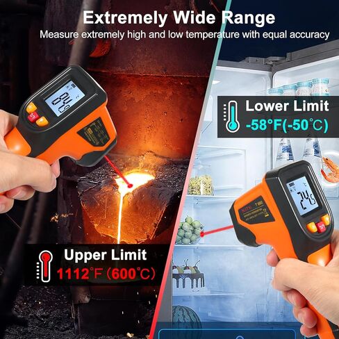 Thermometer Digital Thermometer Meter Industrial Meter Infrared Thermometer -50~600℃ Infrared Thermometer Industrial Measuring Meter NJTY Infrared Thermometer Non-Contact Digital Gun -50° in Saudi Arabia