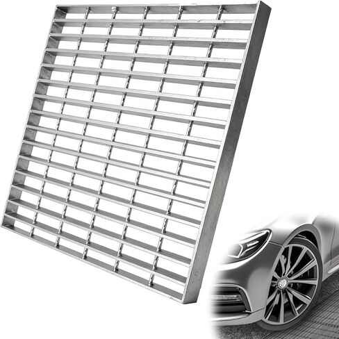 شبكة تصريف من الصلب المجلفن مقاس 24 بوصة × 24 بوصة غطاء تصريف للخدمة الشاقة في الهواء الطلق B125 فئة شبكة الصرف الصحي المعدنية شبكات فولاذية لباحات الممرات والأرضيات الخرسانية in Kuwait