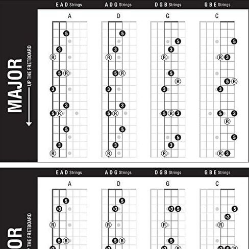 The Ultimate TRIADS Guitar Poster 24"x36" + Guitar Chords, Scales and Triads Cheatsheet 3 Pack • A Perfect Guitar Reference Poster for Anyone Learning or Teaching The Guitar • Best Music Stuff in Saudi Arabia
