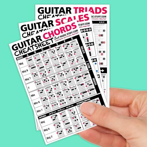The Ultimate TRIADS Guitar Poster 24"x36" + Guitar Chords, Scales and Triads Cheatsheet 3 Pack • A Perfect Guitar Reference Poster for Anyone Learning or Teaching The Guitar • Best Music Stuff in Saudi Arabia