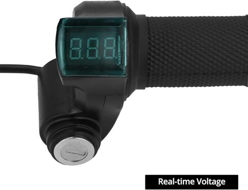 QWORK E-Bike Twist Throttle Grip with LCD Voltage Display & Key Lock, 12V-84V Electric Bike Scooter Trike Throttle Handlebar Grip, 5-Wire Connector, 1 Pair in Saudi Arabia