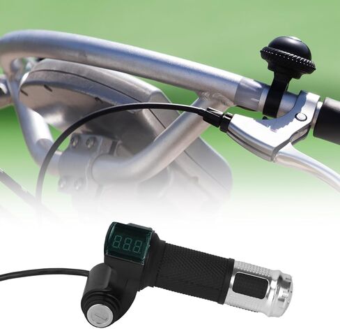 QWORK E-Bike Twist Throttle Grip with LCD Voltage Display & Key Lock, 12V-84V Electric Bike Scooter Trike Throttle Handlebar Grip, 5-Wire Connector, 1 Pair in Saudi Arabia