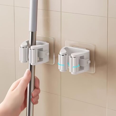 قطعتان من خطافات أدوات تخزين المرآب، خطاطيف مكنسة المطبخ، رف مكنسة غرفة المعيشة سهل التركيب (أبيض، 2) in Saudi Arabia