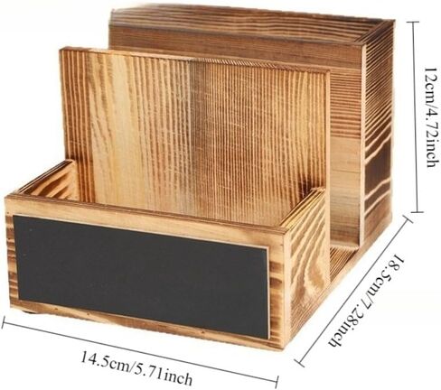 Napkin Holder for Table, Wooden Napkin Holder with Salt and Pepper Shakers Caddy, Rustic Napkin Holders Table Decor for Dining Table, Kitchen, Restaurant Seasoning Knife Fork Storage Box in Saudi Arabia