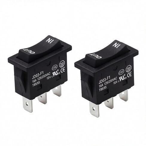 KCD4-3NC 3-Pin 3-Position Double Side Momentary Rocker Switch, 16A 125/250VAC in-Out/Up-Down Spring Return Switch JD03-F1 for Winch & Actuator, 2PCS in Saudi Arabia
