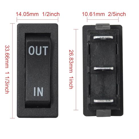 KCD4-3NC 3-Pin 3-Position Double Side Momentary Rocker Switch, 16A 125/250VAC in-Out/Up-Down Spring Return Switch JD03-F1 for Winch & Actuator, 2PCS in Saudi Arabia