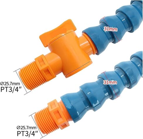 Flexible Oil Coolant Hose 1PC 3/4" Cooling Tube Plastic Flexible Water Large Size Big Flow Rate(Nozzle-6362,150MM-WITH SWITCH) in Saudi Arabia