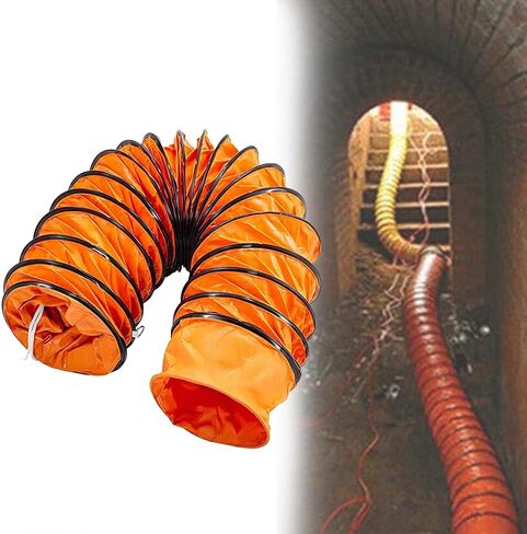 Exhaust Telescopic Hose,5M Heat Resistant Air Duct Hose, Flexible PVC Ventilation Pipe for Dryer & Blower Exhaust Fan, Non-Insulated Telescopic Inlet Ducting, 25cm Diameter, Durable Vent Hos in Saudi Arabia