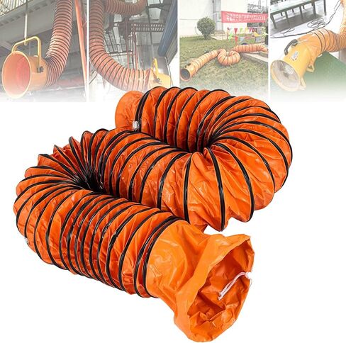 Exhaust Telescopic Hose,5M Telescopic Ventilation Pipe - Nylon PVC Exhaust Hose for Blower Fan, 15cm Diameter, Durable Ventilation Ducting, Ideal for Airflow & Exhaust Systems in Saudi Arabia