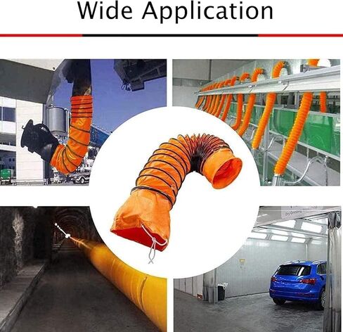 Exhaust Telescopic Hose,5M Telescopic Ventilation Pipe - Nylon PVC Exhaust Hose for Blower Fan, 15cm Diameter, Durable Ventilation Ducting, Ideal for Airflow & Exhaust Systems in Saudi Arabia