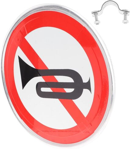 MAGICLULU No Whistle Sign Reflective No Horn Symbol for Traffic Safety Weather Resistant Sign for Restaurants Yards Homes and Courts Bright Color Design in Saudi Arabia