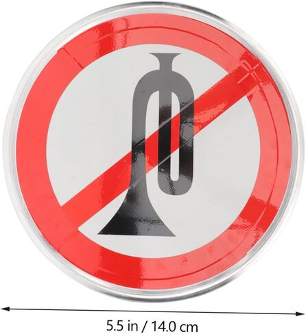 MAGICLULU No Whistle Sign Reflective No Horn Symbol for Traffic Safety Weather Resistant Sign for Restaurants Yards Homes and Courts Bright Color Design in Saudi Arabia