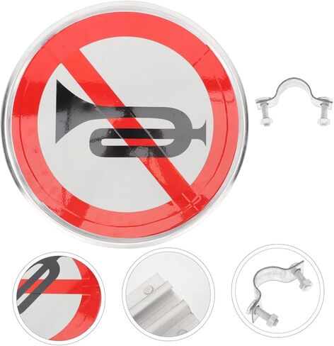 MAGICLULU No Whistle Sign Reflective No Horn Symbol for Traffic Safety Weather Resistant Sign for Restaurants Yards Homes and Courts Bright Color Design in Saudi Arabia