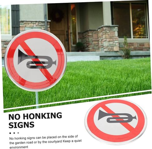 MAGICLULU No Whistle Sign Reflective No Horn Symbol for Traffic Safety Weather Resistant Sign for Restaurants Yards Homes and Courts Bright Color Design in Saudi Arabia