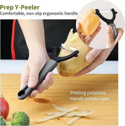 4-Pc Knife Set, 6 Inch Santoku Knife, 4 Inch Paring Knife, Kitchen Scissors, Y-Peeler, Anti-Rust Coating, Razor-Sharp, Stainless Steel Chef Knife Set, Perfect Gifts for Kitchen in Saudi Arabia
