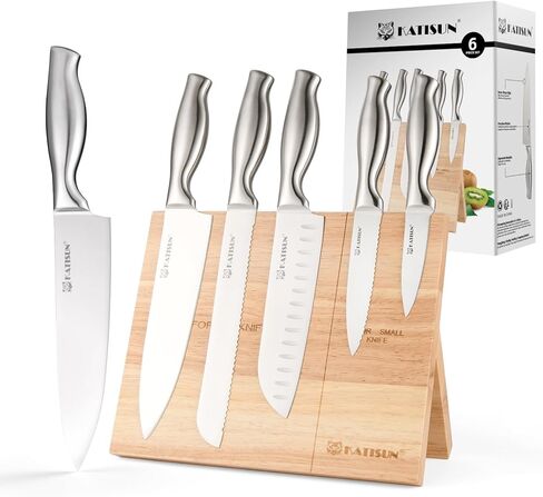 Kitchen Knife Set, 6 Pieces Knife Block Sets with Pine Knives Drawer Organizer, Perfect for Home and Chefs, Premium Knife Holder, Gift for Holiday and Housewarming in Saudi Arabia