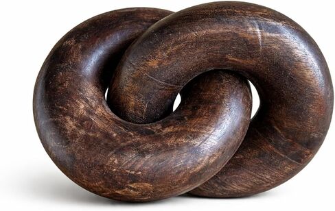 سلسلة زخرفية بعقدة خشبية، قطعة زخرفية من الخشب الريفي، سلسلة خشبية كبيرة للمنزل وغرفة المعيشة وطاولة القهوة والمزرعة باللون الأبيض 2KNWAL in Kuwait