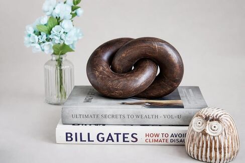 سلسلة زخرفية بعقدة خشبية، قطعة زخرفية من الخشب الريفي، سلسلة خشبية كبيرة للمنزل وغرفة المعيشة وطاولة القهوة والمزرعة باللون الأبيض 2KNWAL in Kuwait