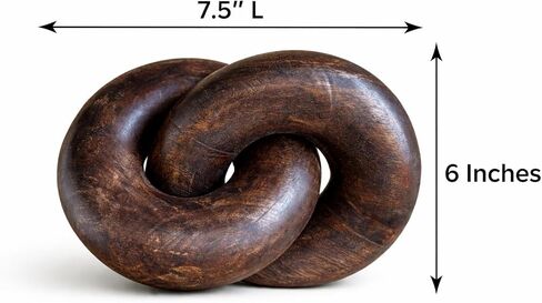 سلسلة زخرفية بعقدة خشبية، قطعة زخرفية من الخشب الريفي، سلسلة خشبية كبيرة للمنزل وغرفة المعيشة وطاولة القهوة والمزرعة باللون الأبيض 2KNWAL in Kuwait