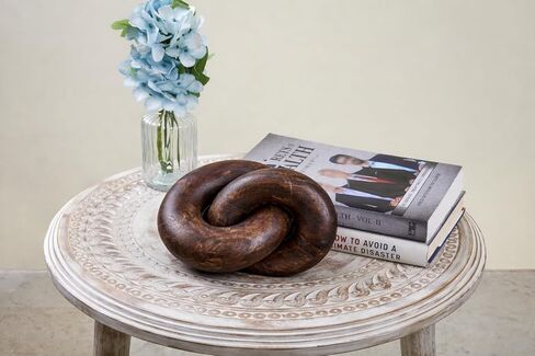 سلسلة زخرفية بعقدة خشبية، قطعة زخرفية من الخشب الريفي، سلسلة خشبية كبيرة للمنزل وغرفة المعيشة وطاولة القهوة والمزرعة باللون الأبيض 2KNWAL in Kuwait