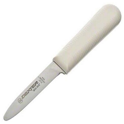 Dexter-Russell S127PCP Sani-Safe 10443 سكين البطلينوس، شفرة ستانلس ستيل ضيقة عالية الكربون مقاس 3 بوصات، مقبض مقاوم للانزلاق من مادة البولي بروبيلين الأبيض، معتمد من NSF، أداة صدم المحار والمأكولات البحرية in Saudi Arabia