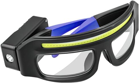 LED Glasses Rechargeable Headlight with Motion Sensor and Touch Control, 5 Modes USB C Lighted Glasses for Night Running,Camping, Fishing, Cycling, Hiking, Hands-Free Lighting (Yellow) in Saudi Arabia